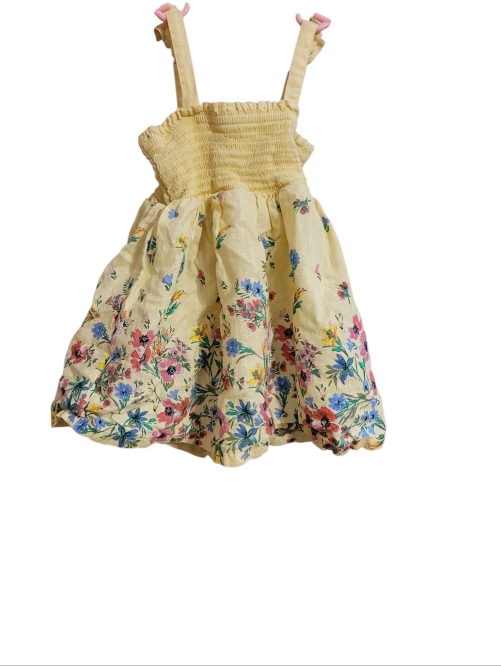 Baby Gap Yellow Floral Linen Blend Dress